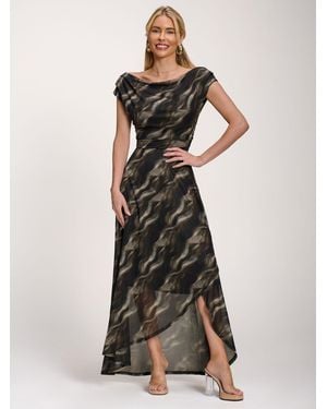Jolie Moi Asymmetric Mesh Maxi Dress - Green