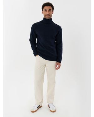 Threadbare Raglan Sleeve Roll Neck Sweater - Blue