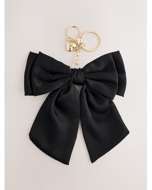 Aela Fabric Bow Bag Charm - Black