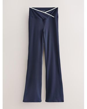 Next Active Balance Wrap Front Flared Leggings - Blue