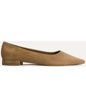 Linzi Focus Pointed With Top Stitching Toe Ballet Flats - Natural