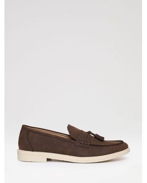 Threadbare Faux Suede Tassel Loafers - Brown