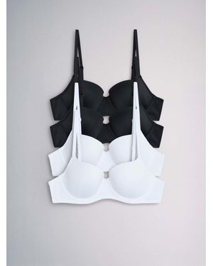 theset The Set 4 Pack Light Padded Microfibre Balcony Bras - White