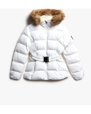 Superdry & Co Fuji Belted Puffer Jacket - White