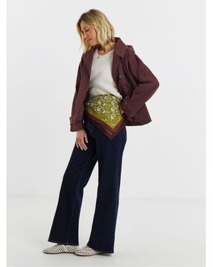 JD Williams Funnel Neck Belted Trench Coat - Blue
