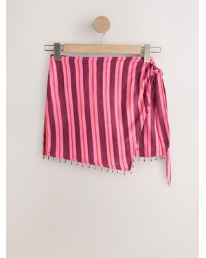 Next Mini-Sarong-Rock-Shorts Aus Leinenmischung - Pink