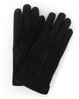 Totes Suede Gloves With Faux Fur Lining And Smartouch - Black