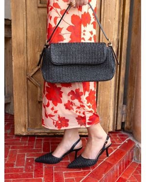 Novo Raffia Andorra Shoulder Bag - Red
