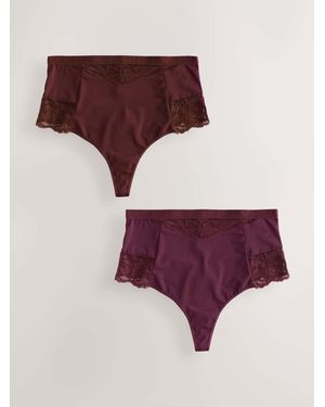 Next Plum Thong Tummy Control Light Shaping Panties 2 Pack - Purple