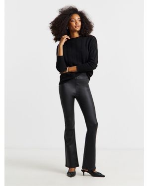 Simply Be Coated Flare Jeggings - White