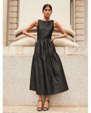 Ro & Zo Georgie Tiered Jacquard Dress - Natural