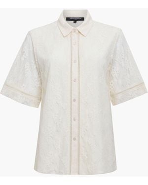 French Connection Zoe Lace Button Through Shirt - Weiß