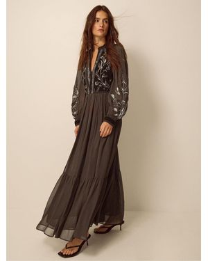 Monsoon Josephine Embellished Maxi Dress - Natural