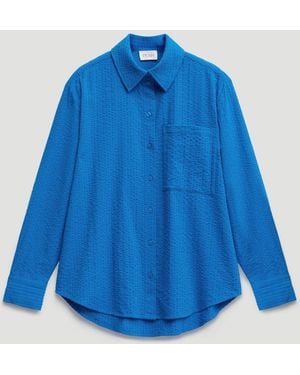 Hush Maud Cotton Seersucker Shirt - Blue