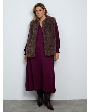 Live Unlimited Mink Faux-Fur Shearling Gilet - Purple