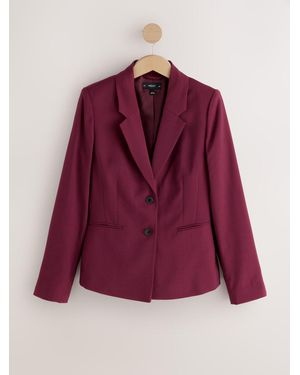 Next Burgundy Cinched Single Breasted Blazer - Purple