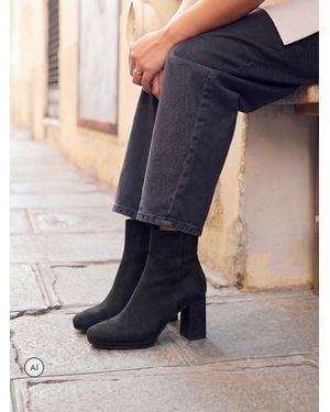 Linzi Merit Platform Block Heel Ankle Boots - Blue