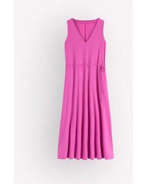 Boden Mia V-Neck Jersey Midi Dress - Pink