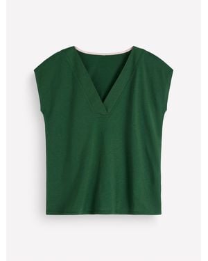 Boden Supersoft V-Neck T-Shirt - Green