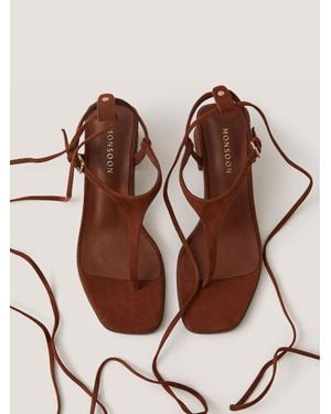 Monsoon Hatty Toe Post Tie Strap Heels - Brown