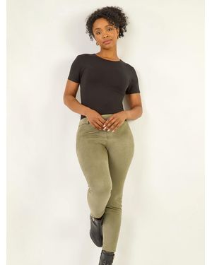 Roman Petite Suedette Stretch Denim Leggings - Natural