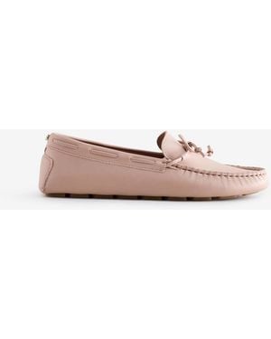 BOSS Roxanne Leather Driver Loafers - Pink