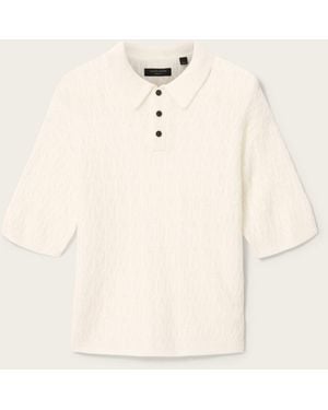 AllSaints Allsaints Cyclone Short Sleeve Polo Shirt - Natural