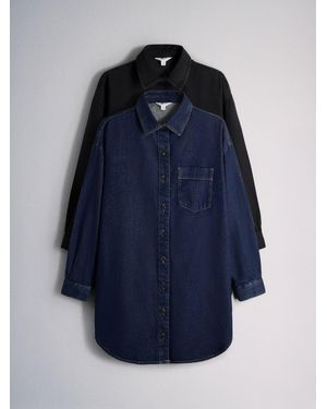 The Set 2 Pack Shirt Dresses Denim Dark/Washed - Blue
