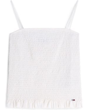 Tommy Hilfiger Smock Slim Strap Top - White