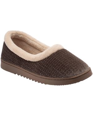 Dunlop Fur Trim Full Ballerina Slippers - Brown