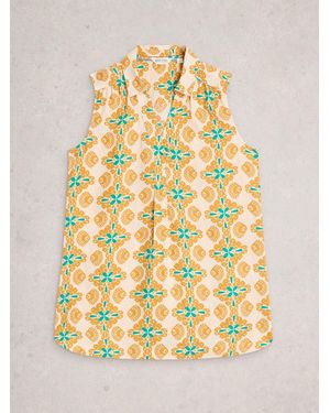 White Stuff Bianca Sleeveless Linen Tunic - Yellow