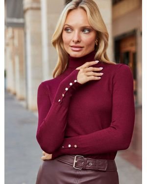 Sosandar Roll Neck Sweater - Red