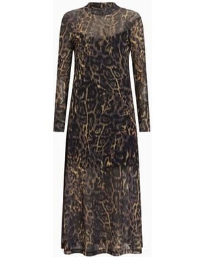 AllSaints Allsaints Leopard Print Hanna Mesh Dress44 - Schwarz