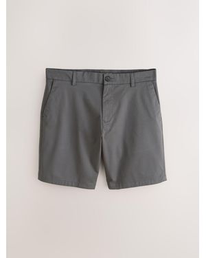 Next Straight Fit Stretch Chino Shorts - Gray