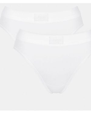 Sloggi Ground High Leg 2 Pack Double Comfort T Tai Briefs - White