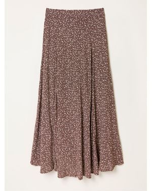 FatFace Sadie Ditsy Midi Skirt - Brown