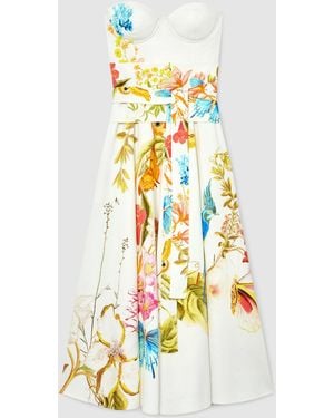 Reiss Anisa Nybg Printed Bustier Midi Dress - Metallic