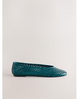 Next Forever Comfort Weave Effect Ballet Flats - Green