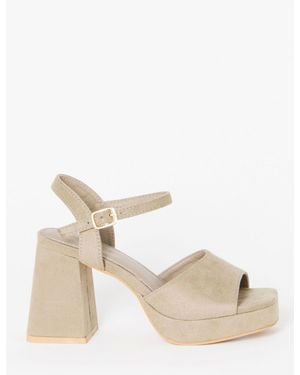 Simply Be Extra Wide Fit Platform Heel Sandals - Natural
