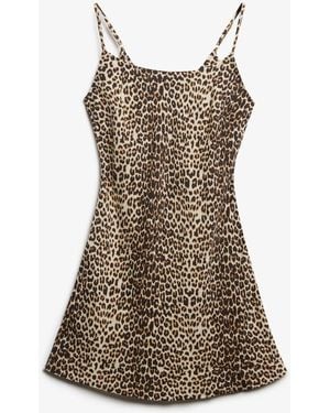 Superdry Bias Cut Mini Slip Dress - Brown