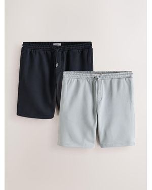 Next 2 Pack Brushed Jersey 7 Inch Shorts - Black
