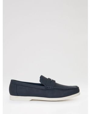 Threadbare Faux Suede Penny Loafers - Blue