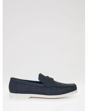 Threadbare Faux Suede Penny Loafers - Blau