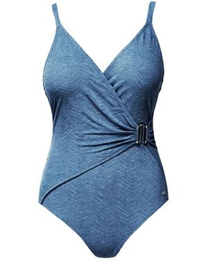 Seaspray Esme Metallic Mock Wrap Swimsuit - Blue