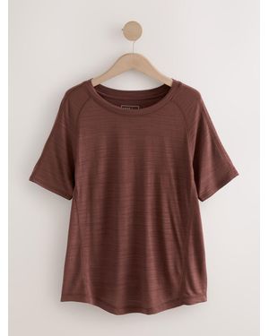 Next Active Crew Neck Lightweight Short Sleeve T-Shirt - Brown