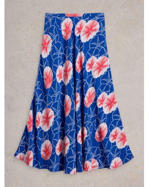 White Stuff Hope Bias Cut Maxi Skirt - Blue