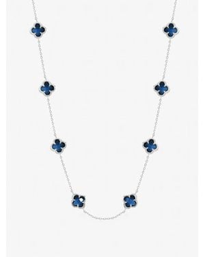 Inicio Tone Sapphire Clover Necklace - Blue
