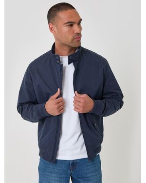 Threadbare Showerproof Microfibre Harrington Jacket - Blue