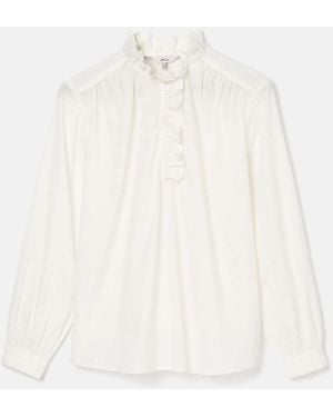 Joules Melanie Bluse Aus Baumwolle Mit Rüscheneu 48 (Uk 20) - Weiß