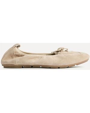 Linzi Cairo Lace Detail Ballet Flats - Natural